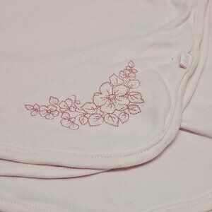 Little Me Pink Baby Blanket Embroidered Flowers Lovey